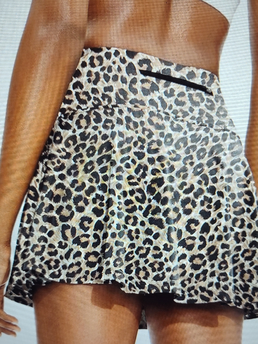 Leopard Print Mini Skort - Beige/Black BNWT, Small